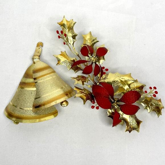Vintage Gold Metal Holiday Décor - Picture 1 of 7
